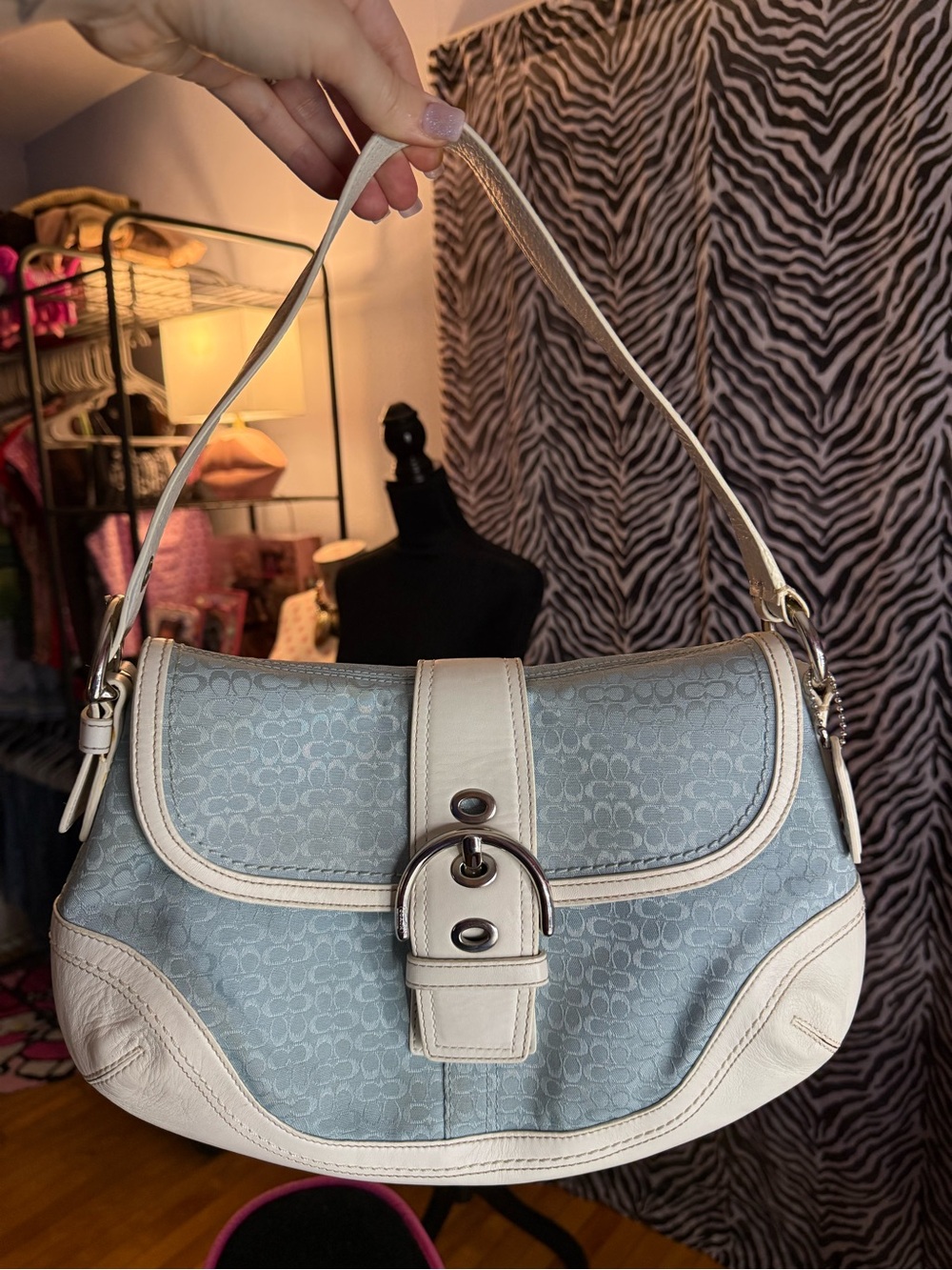 Coach Signature Soho Monogram Shoulder Bag Large Size